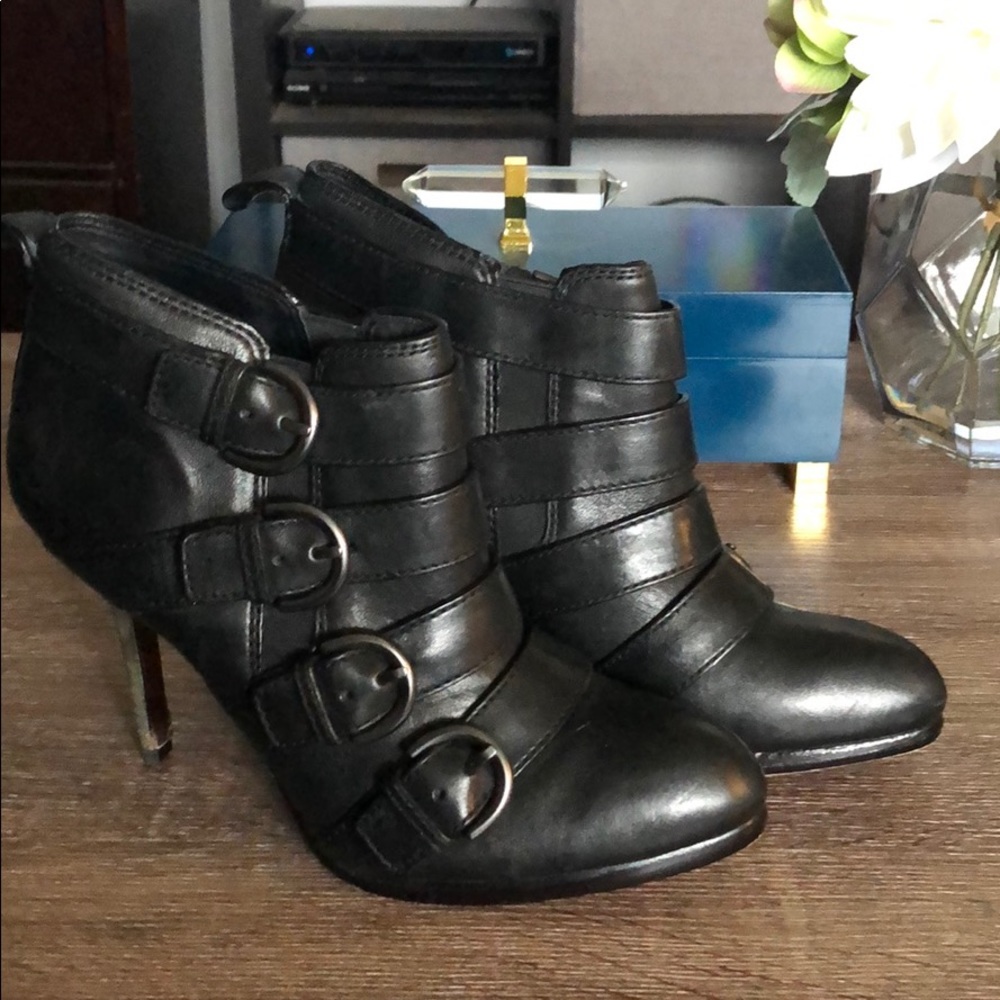 Coach Black Leather Booties